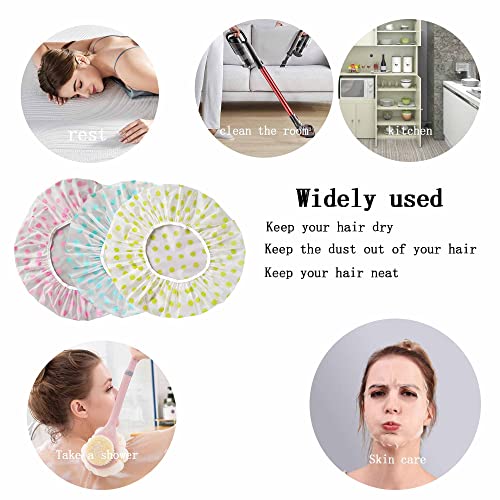 Shower Caps, Waterproof EVA Plastic Shower Cap,3 Pcs Waterproof Bath Caps，El...