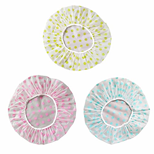 Shower Caps, Waterproof EVA Plastic Shower Cap,3 Pcs Waterproof Bath Caps，El...