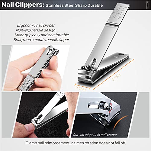 Ingrown Toenail Tool Kit 9 Pcs, Toe Nail Clippers for Adult and Seniors, Larg...