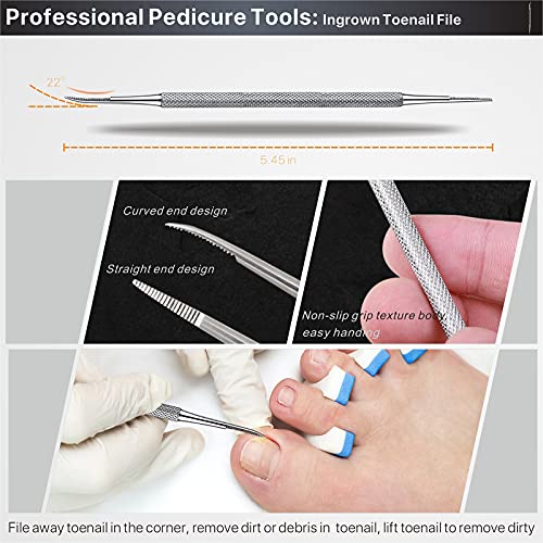 Ingrown Toenail Tool Kit 9 Pcs, Toe Nail Clippers for Adult and Seniors, Larg...