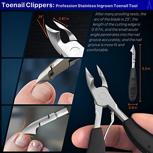 Toenail Clippers for Thick Nails, Toe Nail Clippers Adult Thick Nails Long Ha...