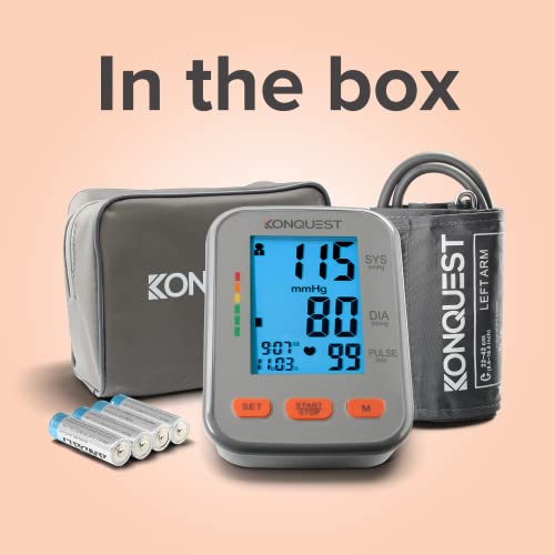 Konquest KBP-2704A Automatic Upper Arm Blood Pressure Monitor - Adjustable Cu...