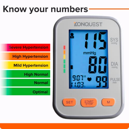 Konquest KBP-2704A Automatic Upper Arm Blood Pressure Monitor - Adjustable Cu...