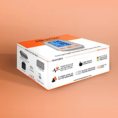 Konquest KBP-2704A Automatic Upper Arm Blood Pressure Monitor - Adjustable Cu...
