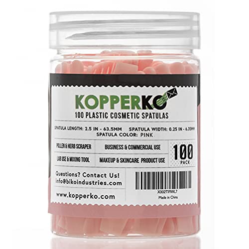 Kopperko 100 Pack 2.5 Inch Cosmetic Spatulas - Small Plastic Spatula for Cosm...