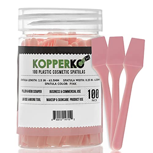 Kopperko 100 Pack 2.5 Inch Cosmetic Spatulas - Small Plastic Spatula for Cosm...
