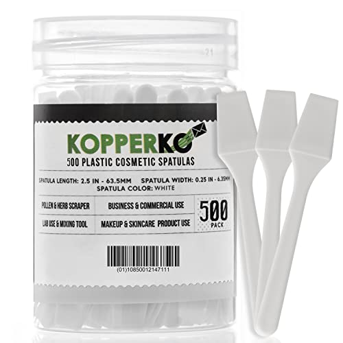 Kopperko 500 Pack 2.5 Inch Cosmetic Spatulas - Small Plastic Spatula for Cosm...