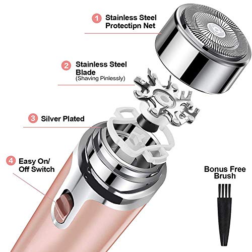 Facial Hair Removal for Women, Ladides Electric Painless Face Shaver, Waterpr...