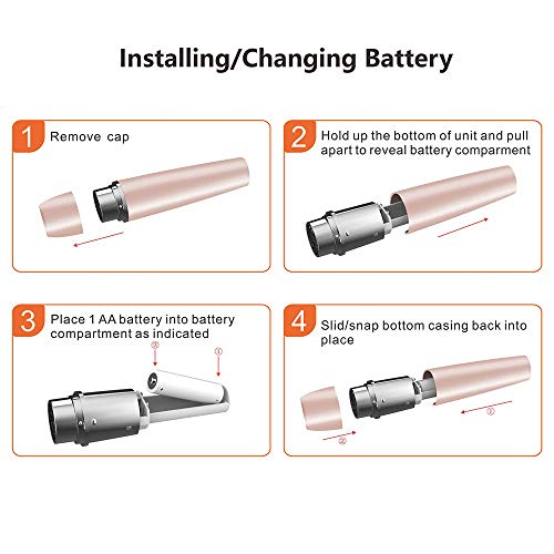 Facial Hair Removal for Women, Ladides Electric Painless Face Shaver, Waterpr...