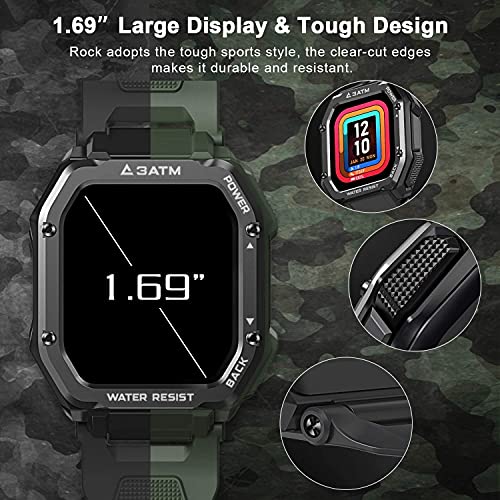 KOSPET Rugged Smart Watch for Men, 3ATM Waterproof Fitness Tracker with Blood...