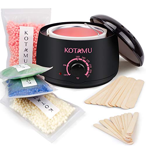 Wax Warmer Kit, KOTAMU Hair Removal Waxing Kit with 4 Hard Wax Beans Target f...