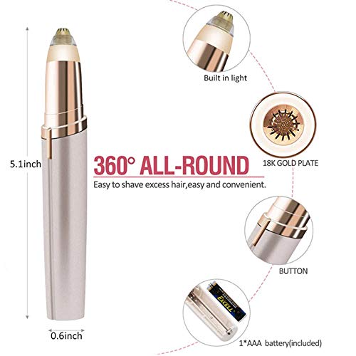 Kourtrico Hair Removal for Women Electric Eyebrow Remover Trimmer Portable Pa...