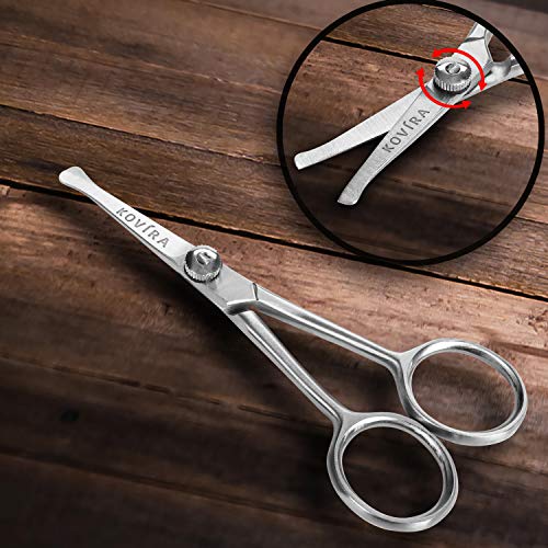 Kovira Precision Nose Hair Scissors with Adjustable Tension Screw - 10.16cm/4...