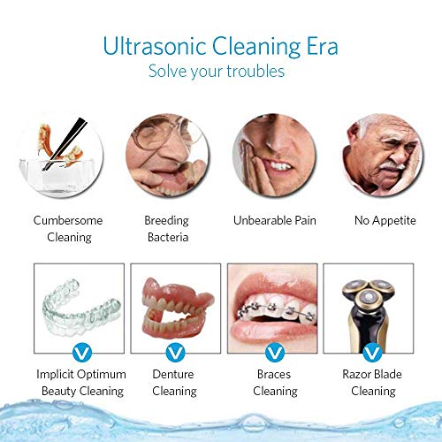 CE-2200 Professional Portable Ultrasonic Denture Cleaner,Simple Efficient Cle...