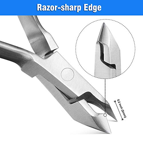 Cuticle Nippers and Cuticle Pusher Manicure Tools Set - Professional Stainles...