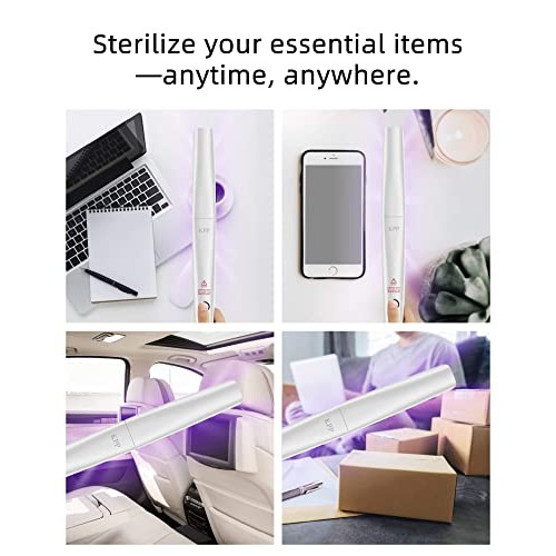 UV Light Sanitizer Wand, Portable UVC Light Disinfector UV Wand for Smartphon...