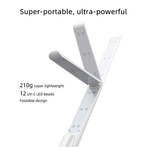 UV Light Sanitizer Wand, Portable UVC Light Disinfector UV Wand for Smartphon...