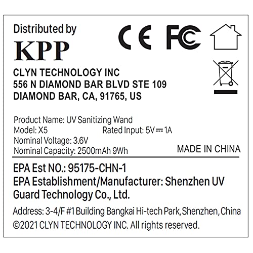 UV Light Sanitizer Wand, Portable UVC Light Disinfector UV Wand for Smartphon...