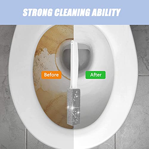 2 Pack Pumice Stone for Toilet Cleaning ,Come with Silicone Flex Toilet Brush...