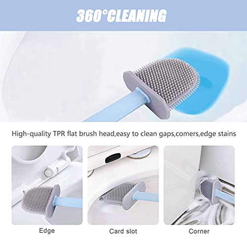 2 Pack Pumice Stone for Toilet Cleaning ,Come with Silicone Flex Toilet Brush...