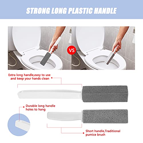 2 Pack Pumice Stone for Toilet Cleaning ,Come with Silicone Flex Toilet Brush...