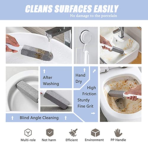 2 Pack Pumice Stone for Toilet Cleaning ,Come with Silicone Flex Toilet Brush...
