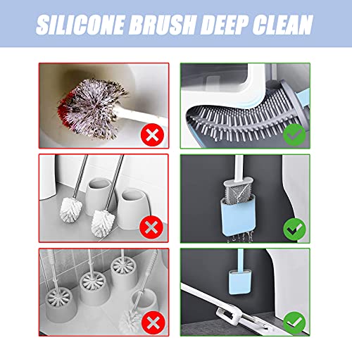2 Pack Pumice Stone for Toilet Cleaning ,Come with Silicone Flex Toilet Brush...
