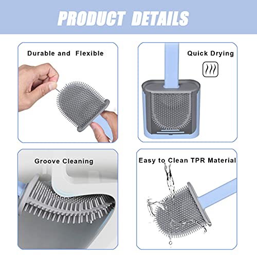 2 Pack Pumice Stone for Toilet Cleaning ,Come with Silicone Flex Toilet Brush...