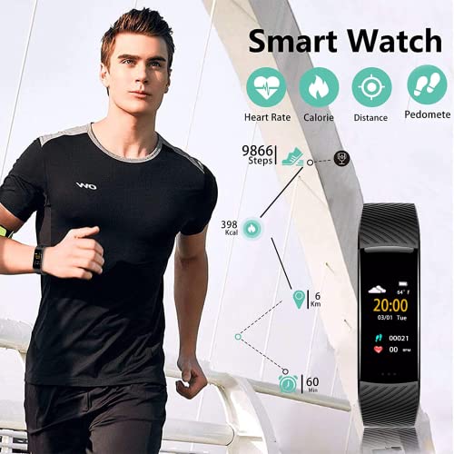 Fitness Tracker - Activity Tracker Watch with Heart Rate Blood Pressure Sleep...