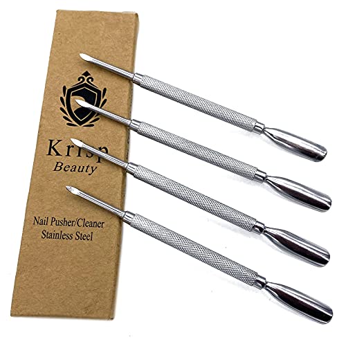 Cuticle Pusher Dual Sided - Sharp Edge Spoon Shaped Double Ended Cuticle Push...