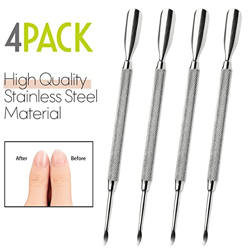 Cuticle Pusher Dual Sided - Sharp Edge Spoon Shaped Double Ended Cuticle Push...