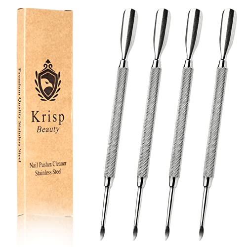 Cuticle Pusher Dual Sided - Sharp Edge Spoon Shaped Double Ended Cuticle Push...