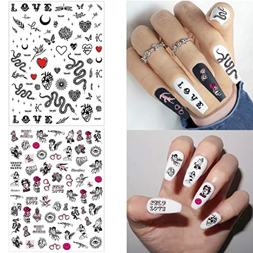 Snake Nail Art Stickers Decals Nail Art Supplies 3D Self Adhesive Nail Sticke...