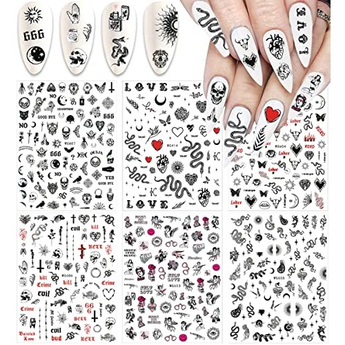 Snake Nail Art Stickers Decals Nail Art Supplies 3D Self Adhesive Nail Sticke...