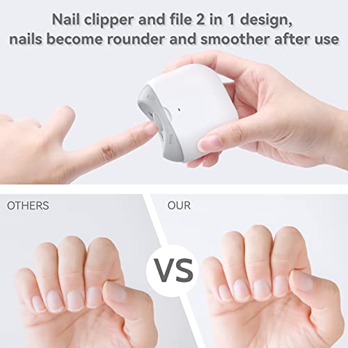 KRX Electric Nail Clipper, Fingernail Cutter and File 2 in 1 Design, Nail Scr...