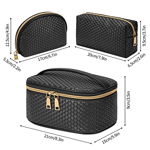 Makeup Bag 3 Pcs Waterproof Cosmetic Bag Set Portable Travel Cosmetic Bag Mul...