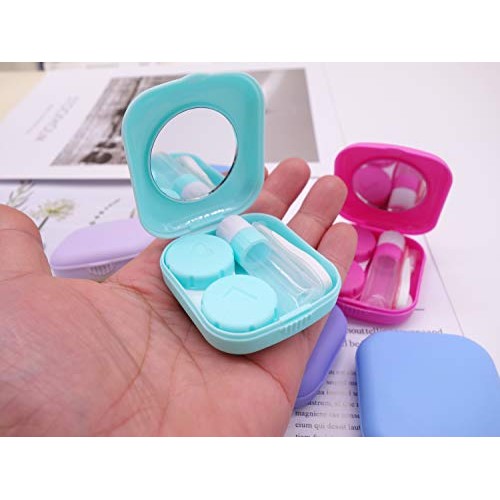 Kuanfine 6 Pack Contact Lens Case Kit Cute Travel Contact Case, All in One So...