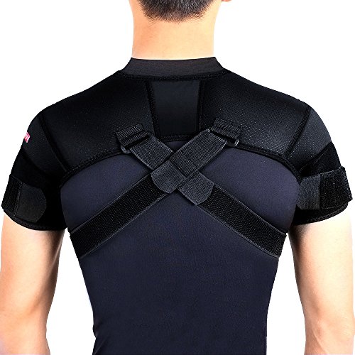 Kuangmi Double Shoulder Support Brace Strap Wrap Neoprene Protector (XX-Large)