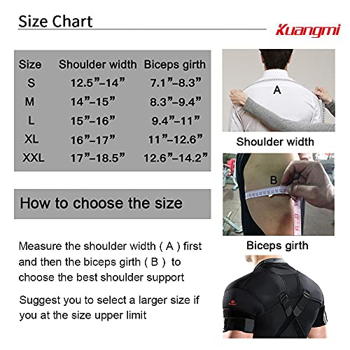Kuangmi Double Shoulder Support Brace Strap Wrap Neoprene Protector (XX-Large)