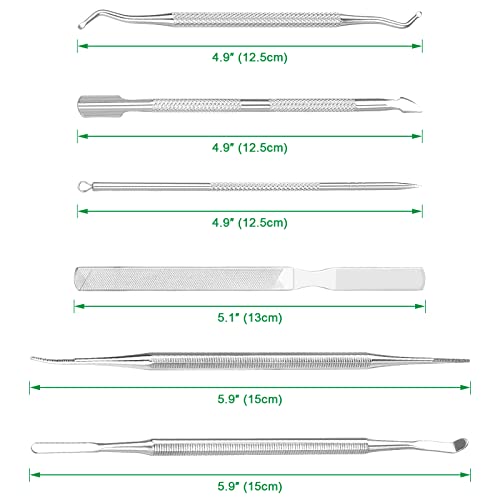 6-Pack Ingrown Toenail File And Lifters, Professional Surgical Stainless Stee...