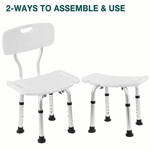 Kuloki Tool-Free Shower Chair for The Disabled and Elderly,SPA and Bathtub Se...