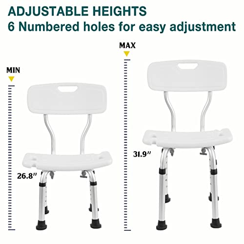 Kuloki Tool-Free Shower Chair for The Disabled and Elderly,SPA and Bathtub Se...