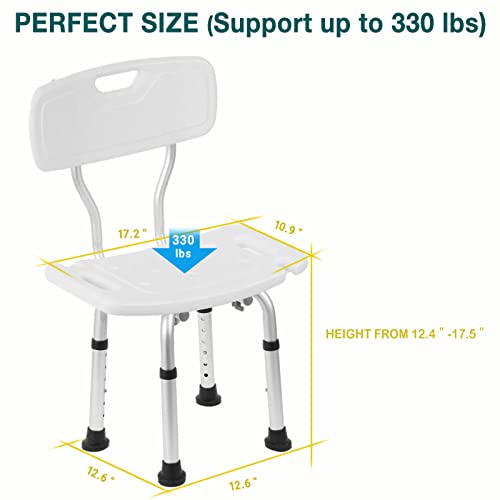 Kuloki Tool-Free Shower Chair for The Disabled and Elderly,SPA and Bathtub Se...