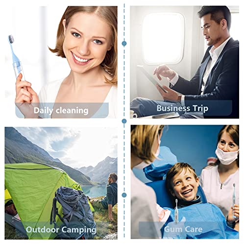 2Pcs Travel Toothbrushes Kit Fold Travel Size Toothbrushes Built-in Travel To...