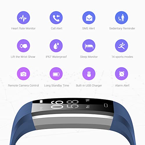 Kummel Fitness Tracker with Heart Rate Monitor, Waterproof Activity Tracker w...