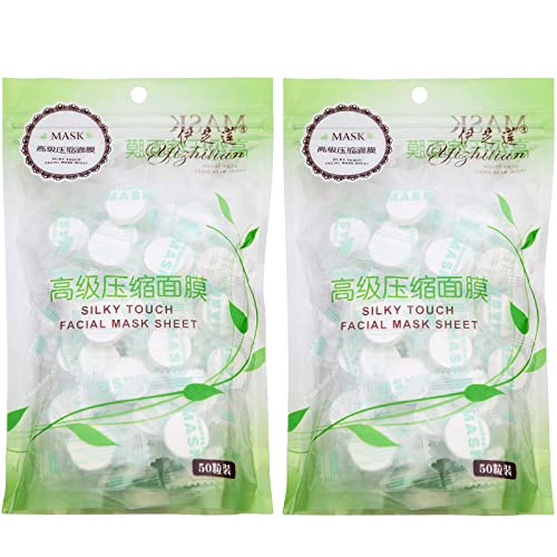 100 Pieces Compressed Facial Mask Natural Disposable Facial Mask DIY Skin Car...