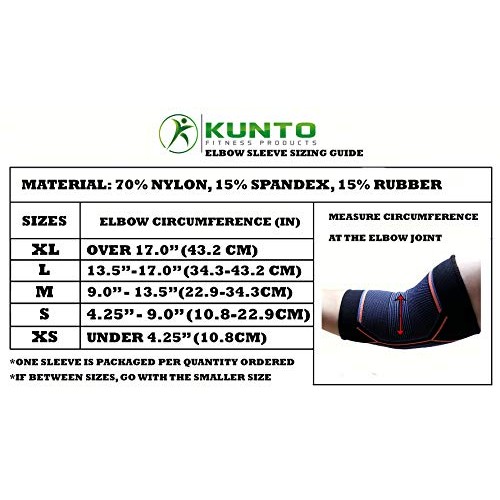 Kunto Fitness Elbow Brace Compression Support Sleeve for Tendonitis, Tennis E...