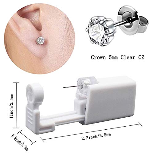 2 Pack Self Ear Piercing Gun Earrings Kit Tool Stud Safety Portable Nose Pier...