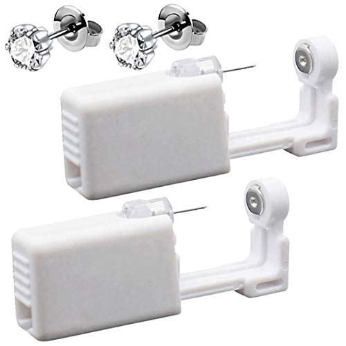 2 Pack Self Ear Piercing Gun Earrings Kit Tool Stud Safety Portable Nose Pier...