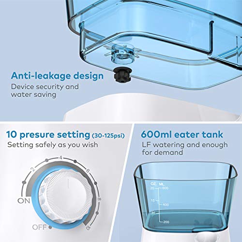 Water Dental Flosser, KUOAS Water Dental Flossers for Teeth with 600ml Capaci...